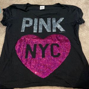 Pink black T-shirt